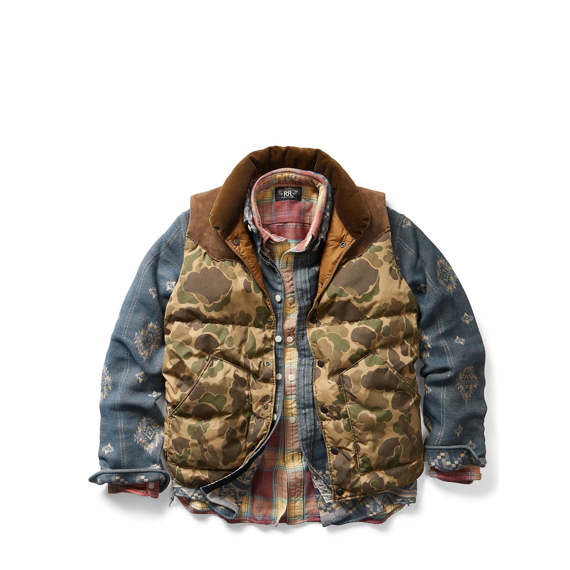 Lyst Rrl Suedeyoke Camo Down Vest for Men